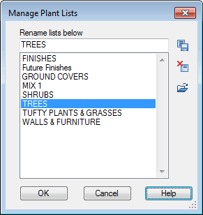 Manage Plant Lists